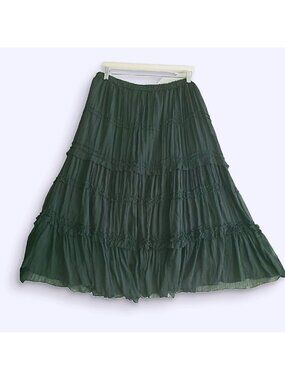 Jessica Black Lace Gothic Goth Maxi Long Skirt Romantic (XL)
